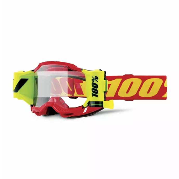 100% MX Goggles Accuri 2 Roll Off Forecast Red Yellow Clear